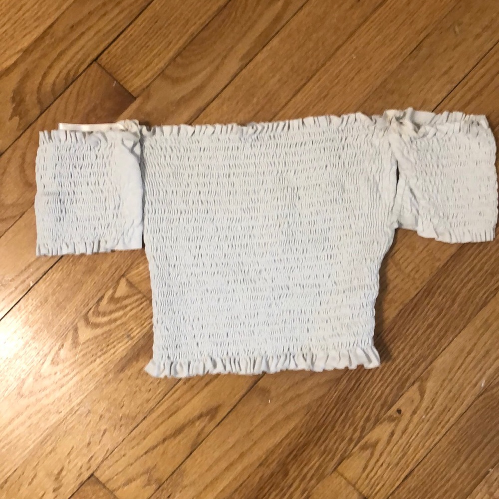 smocked white tube top!!